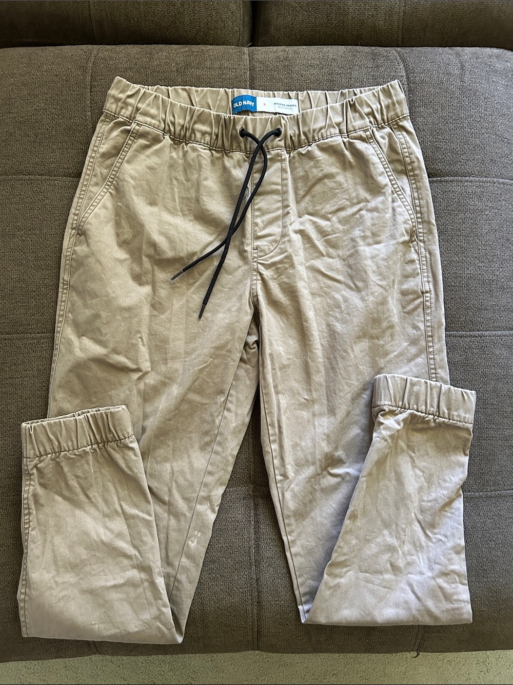 Old Navy Men’s Khaki Drawstring Jogger Chinos